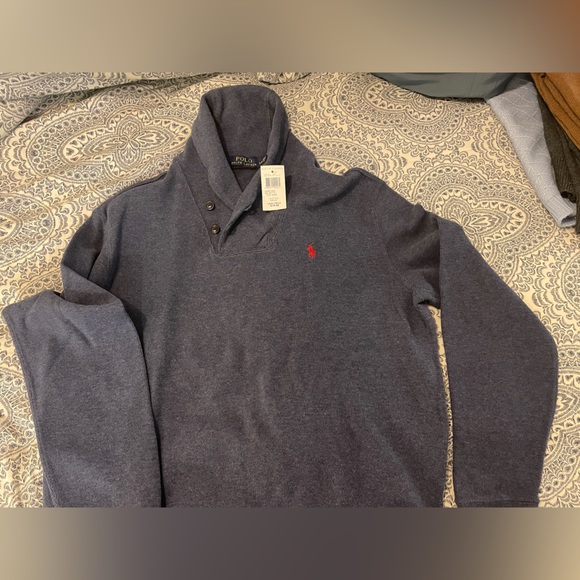 Shawl Collared Navy Blue men’s sweater. Ralph Lauren - Picture 5 of 5